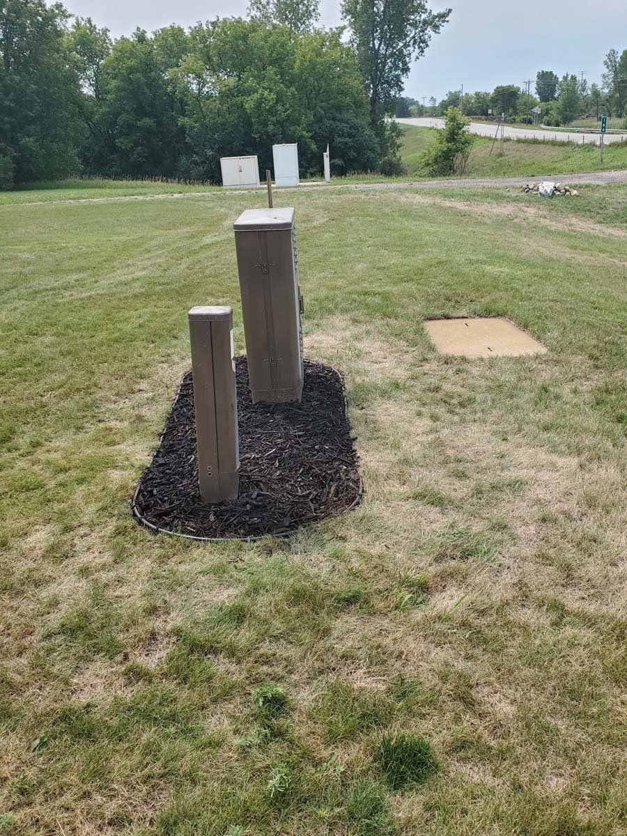 Newly mowed lawn
