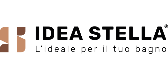 Logo per IDEA STELLA: un'icona astratta marrone con il nome del marchio in nero e lo slogan
