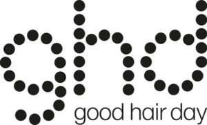 Logo Ghd, punti neri che formano le lettere