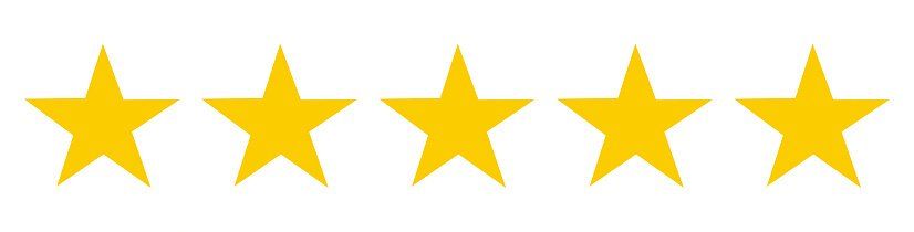 Five yellow stars, representing a five-star rating.