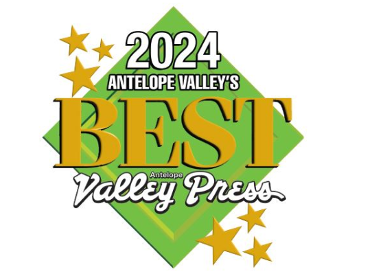 2024 Antelope Valley's Best logo; green diamond with gold text, stars, 