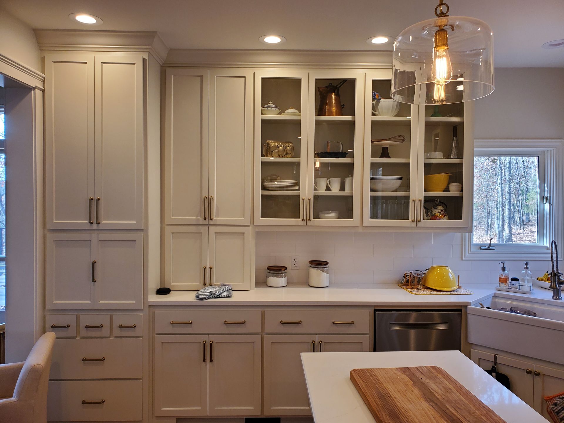 white cabinet kitchen interior