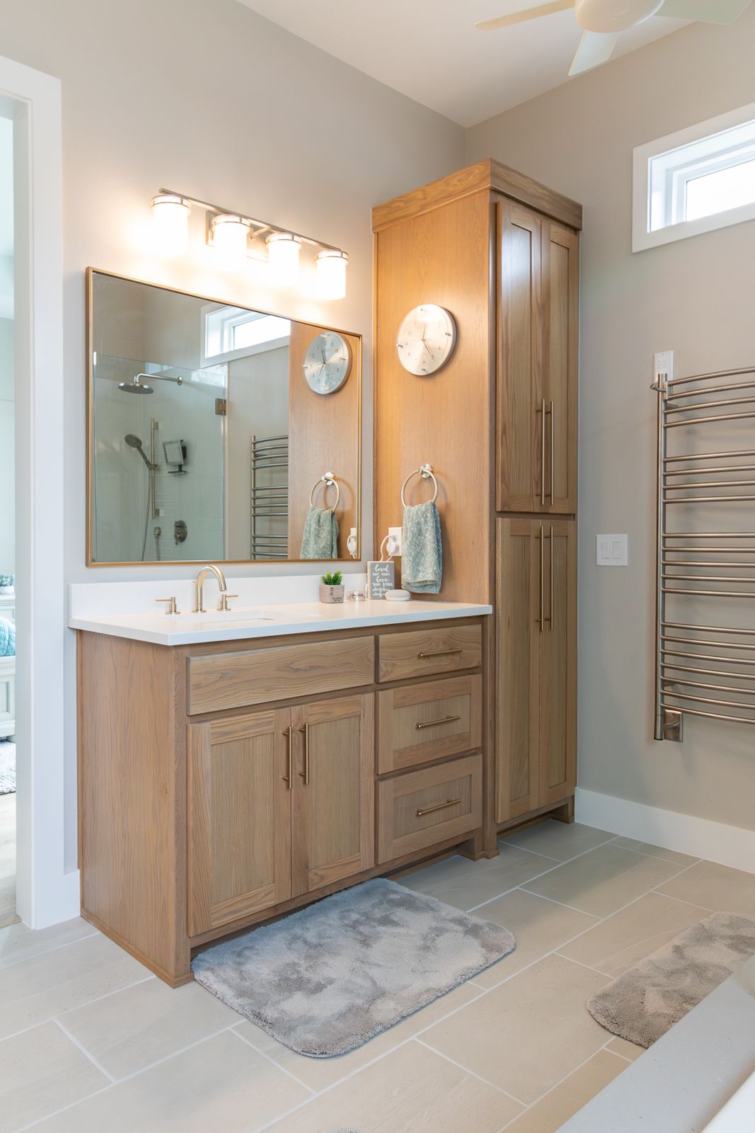 bathroom cabinet job
