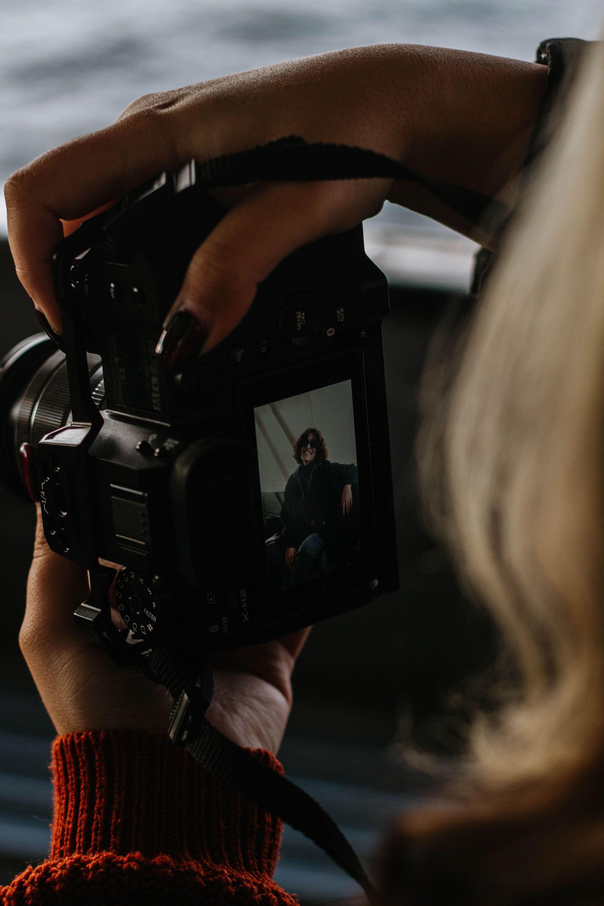 taking a photo with a camera
