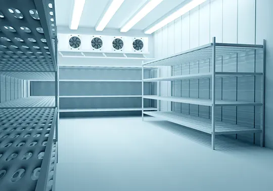 A Commercial Cool Room with Shelving — Great Northern Airconditioning & Mechanical Services in Berrimah, NT