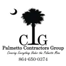 Palmetto Contractors Group logo with palm tree, crescent moon, tagline, and phone number 864-650-0374