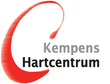 Het logo van Kempens Hartcentrum met een rode hartvormige swoosh en grijszwarte tekst op een witte achtergrond.