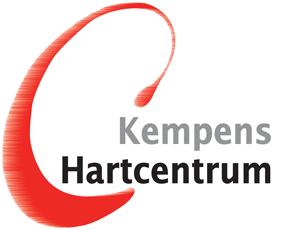 Het logo van Kempens Hartcentrum met een rode hartvormige swoosh en grijszwarte tekst op een witte achtergrond.