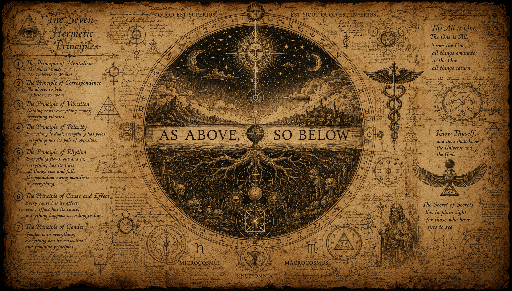 Vintage sepia-toned poster with a large circular emblem and Spanish text, resembling an old chart or advertisement