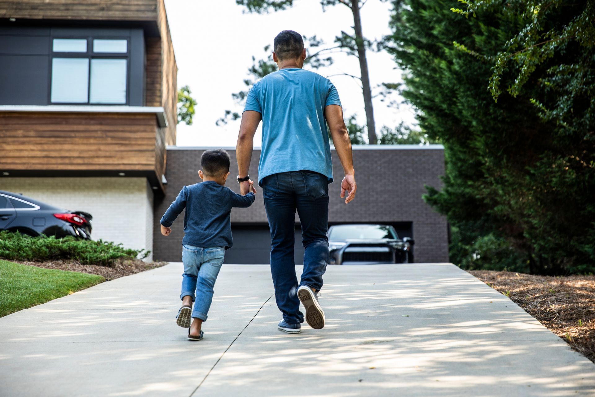Father And Son Walking
