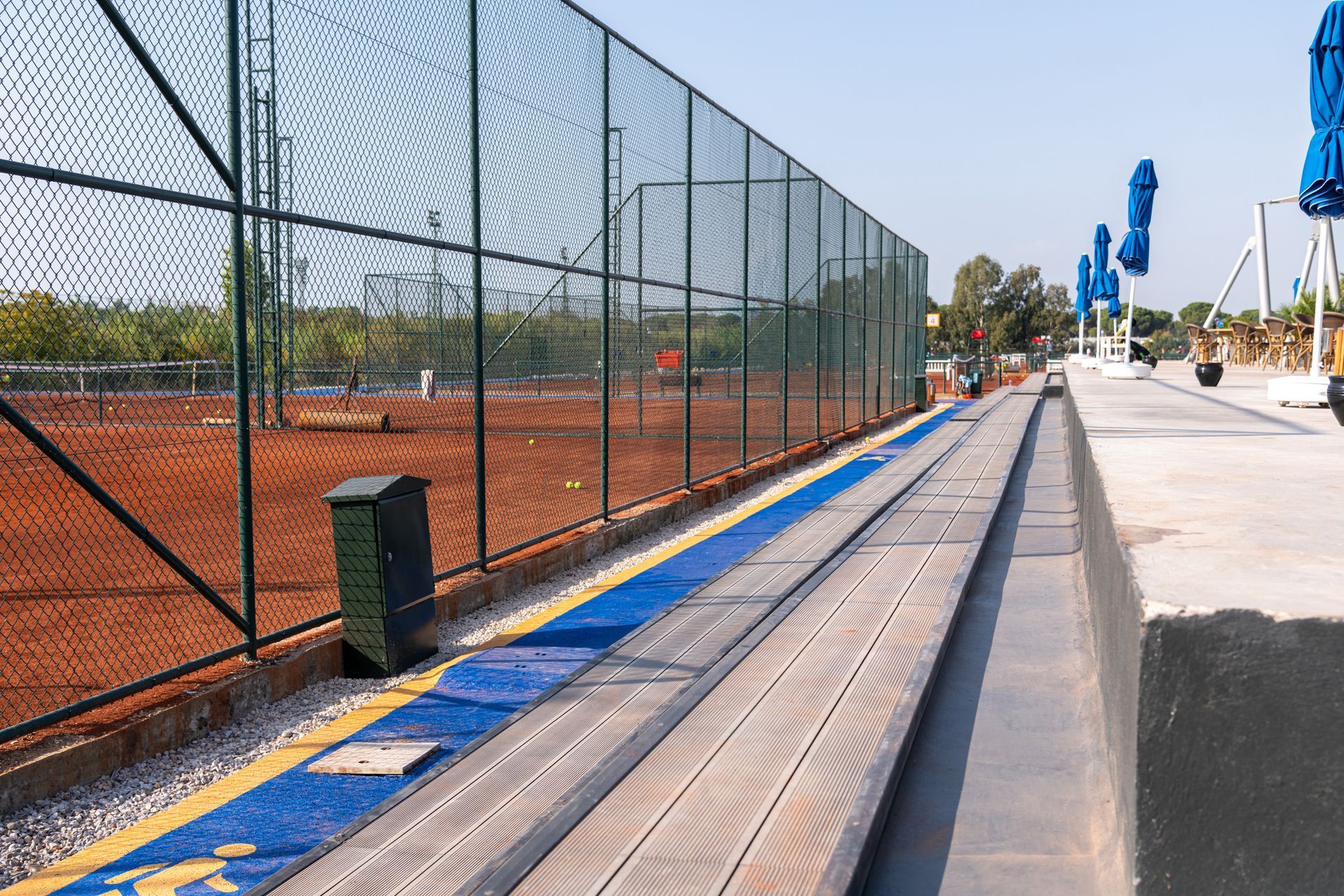 Tennis Court Spectator Area.