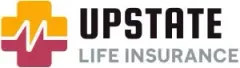 A logo for upstate life insurance with a heartbeat on it