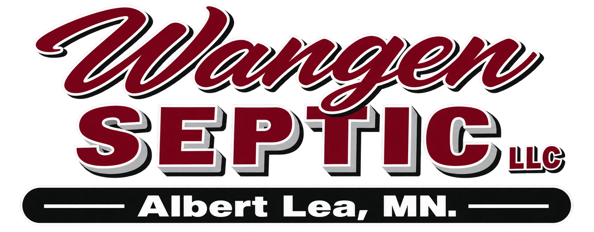 Wangen Septic LLC logo with Albert Lea, MN on white background