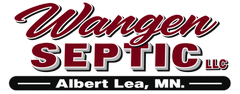 Wangen Septic LLC logo with Albert Lea, MN on white background