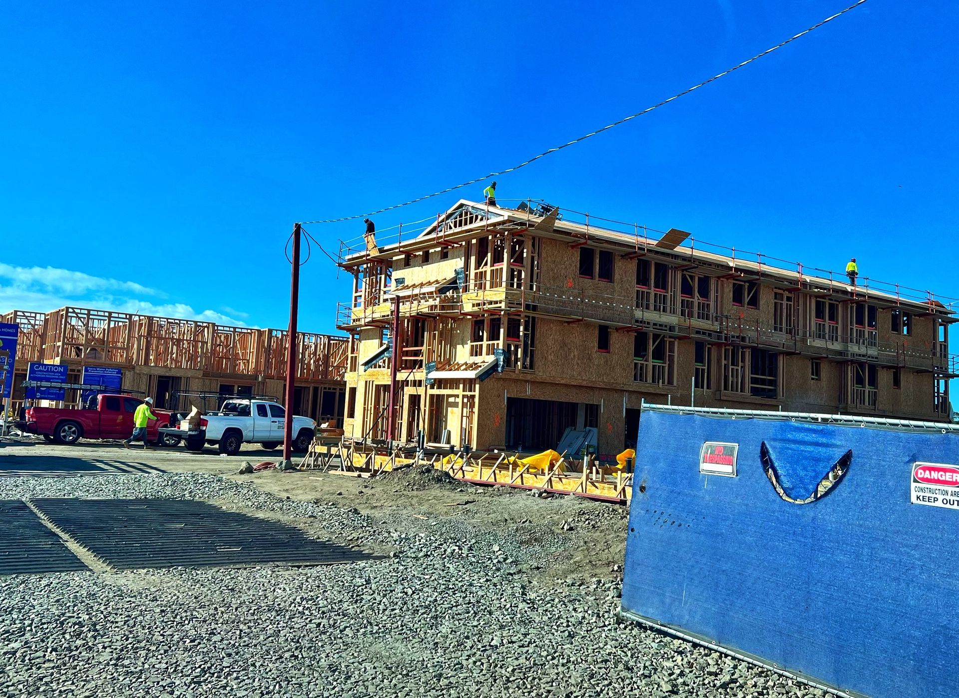 Residential development during the HVAC rough construction stage