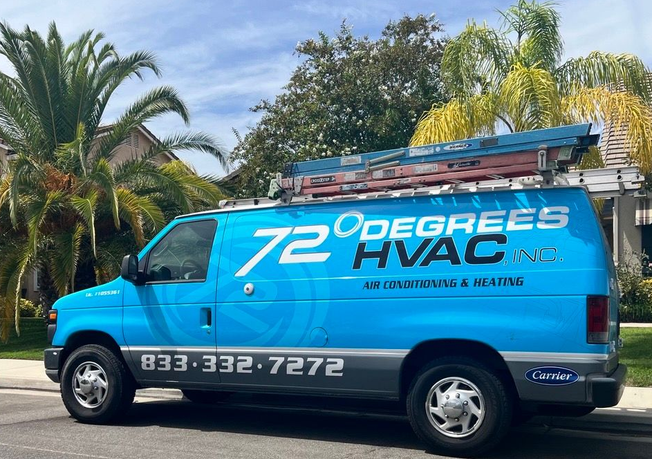 72 Degrees HVAC Inc. service van in Southern California