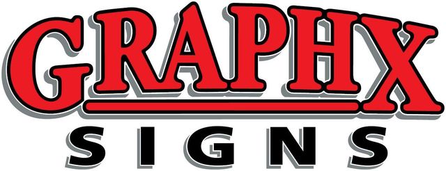 Red and black “GRAPHIX SIGNS” logo on a white background.