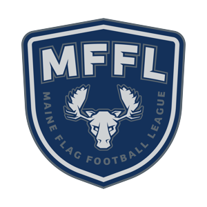 MFFL Main Flag Football League logo with blue shield and deer head emblem