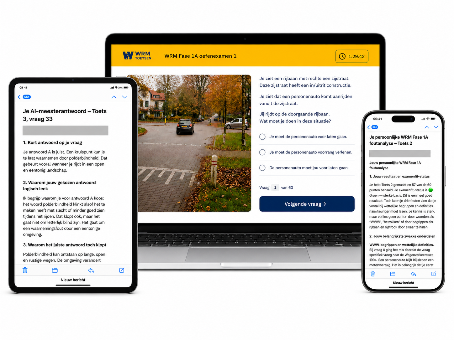 Scherm van de enquête in de mobiele app met een foto van het park, meerkeuzevragen en een blauwe verzendknop.