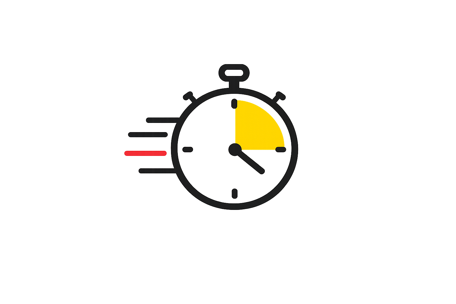 Pictogram van een stopwatch voor oefenen met volledige WRM Fase 1A-examens onder tijdsdruk