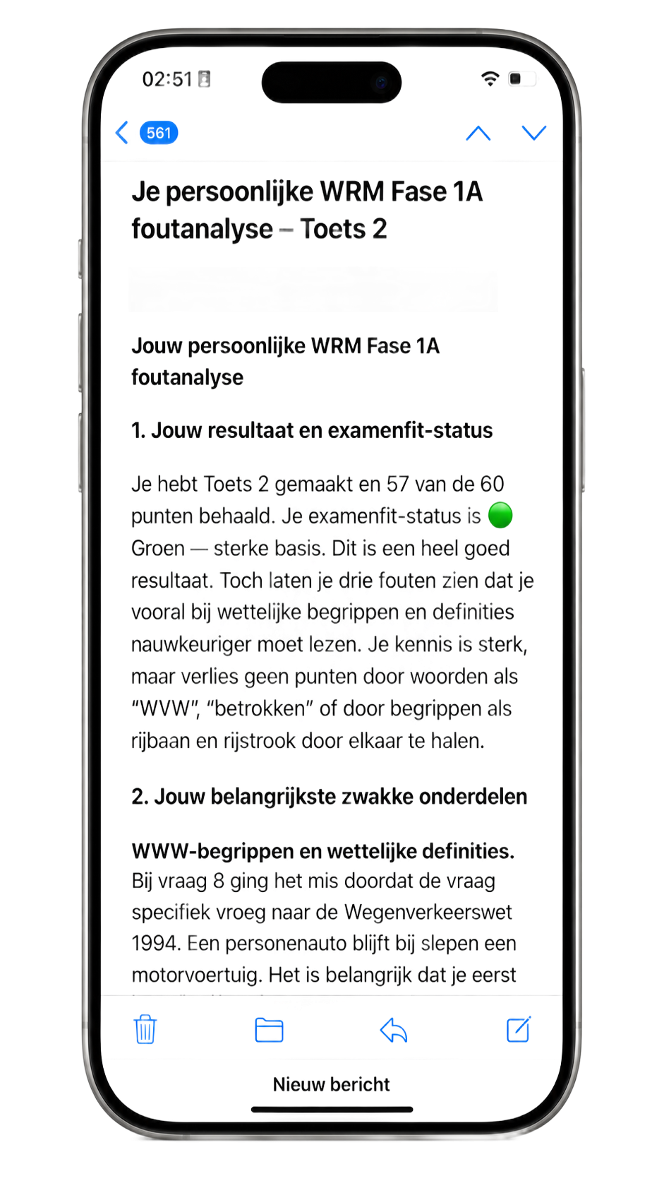 Voorbeeld van persoonlijke foutanalyse 