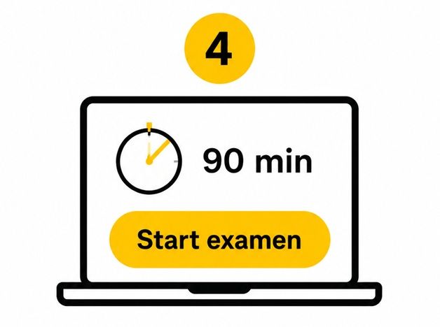 Pictogram van een laptop voor het starten van een WRM Fase 1A-oefenexamen