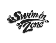 A black and white logo for swim in zone