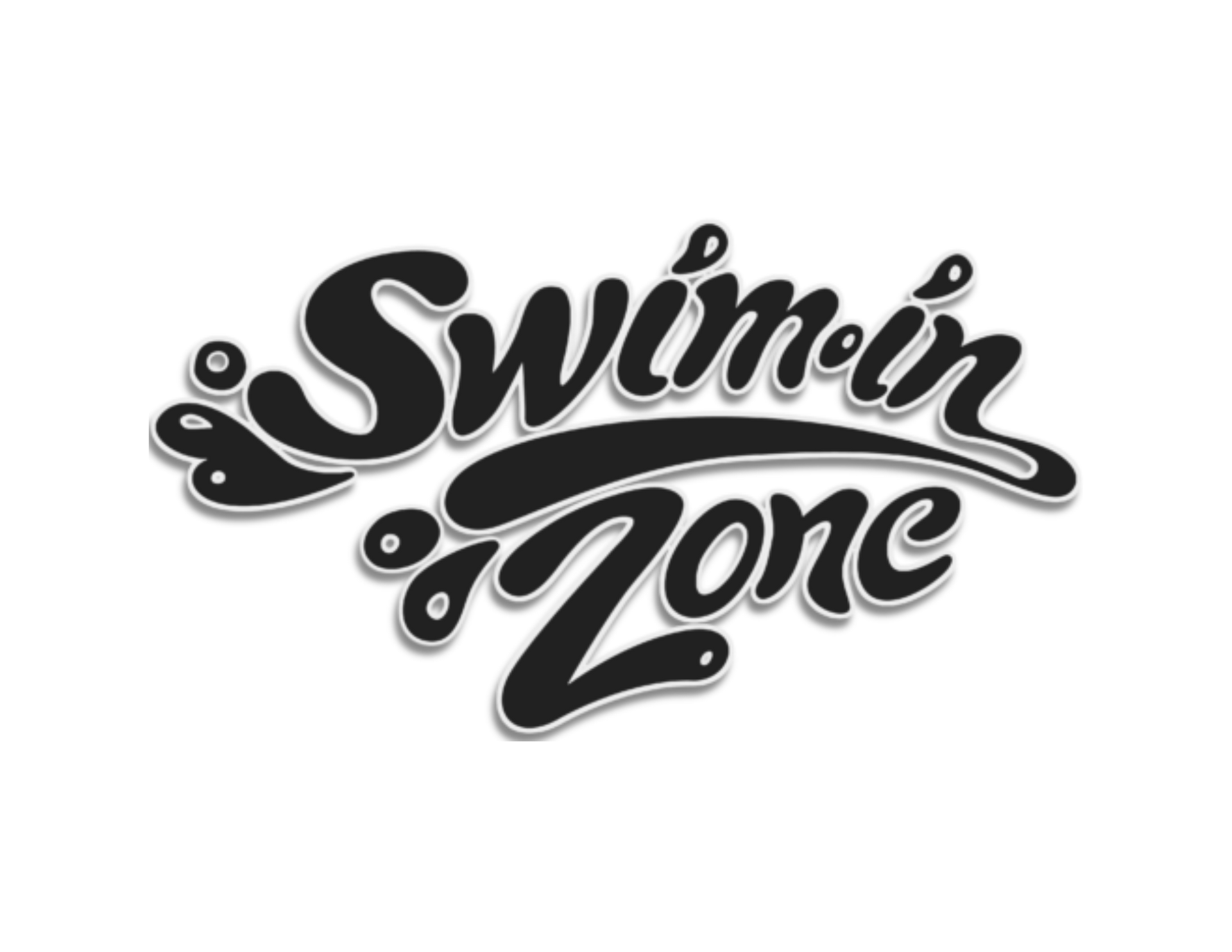 A black and white logo for swim in zone