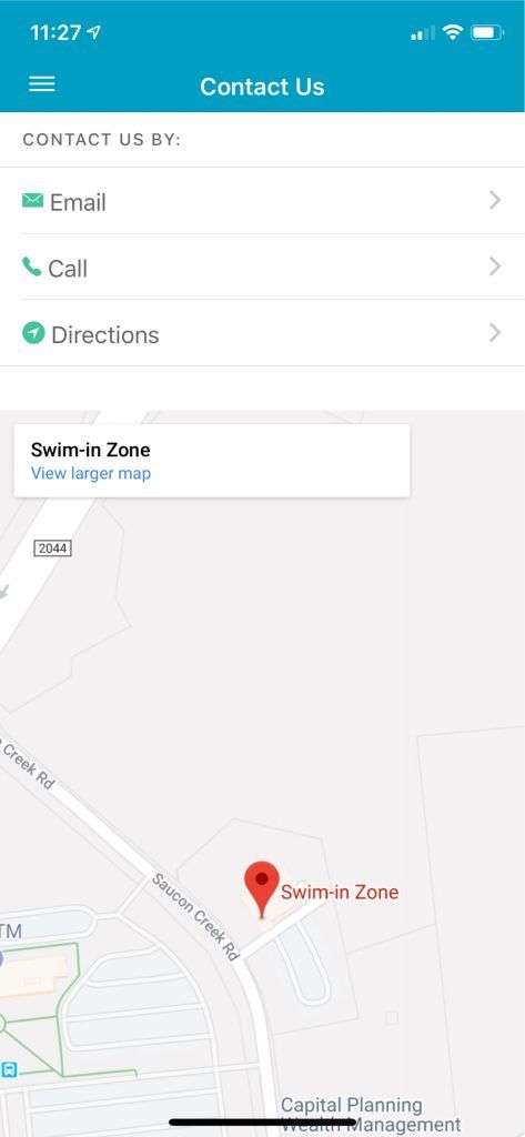 A screenshot of a phone screen showing a map of a city.