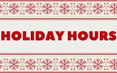 Holiday Hours 2019-2020