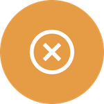 An orange circle with a white cross inside of it