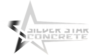 A black and white logo for a construction company called silver star construction llc.