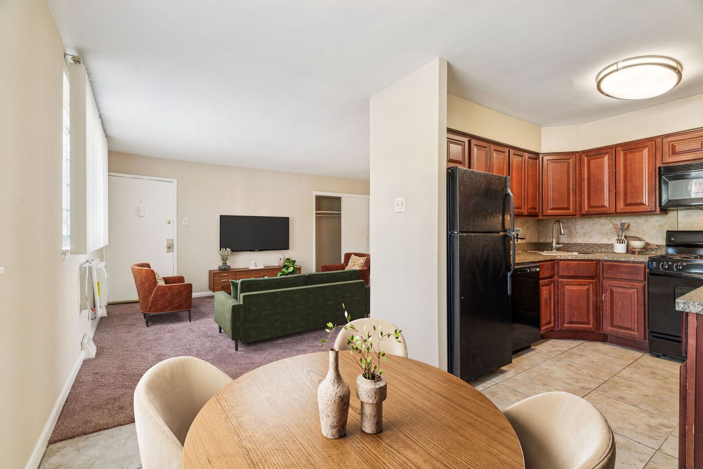 Kitchen and living room at Brockton Court
