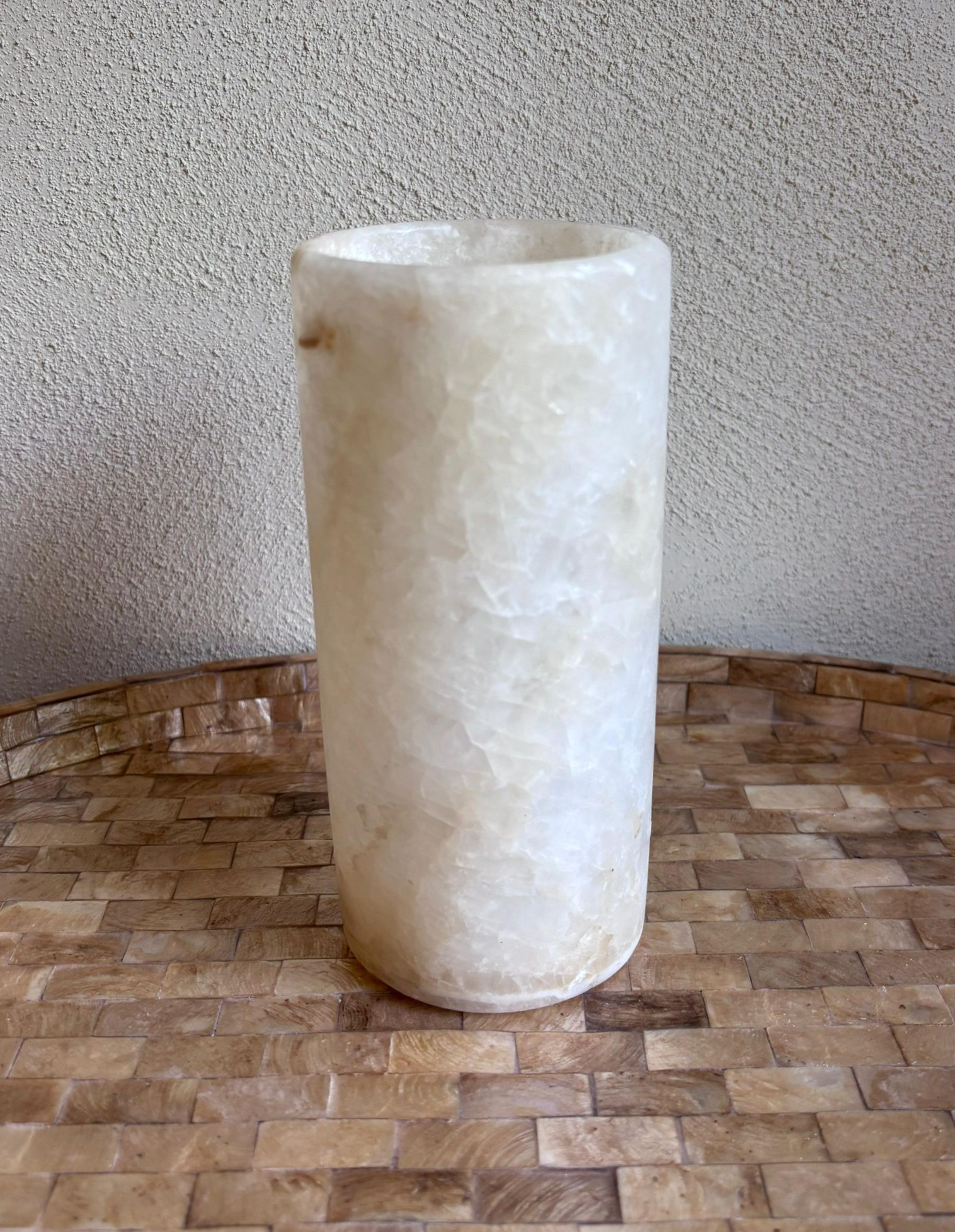 Alabaster Cilinder XL 03 waxinelichthouder