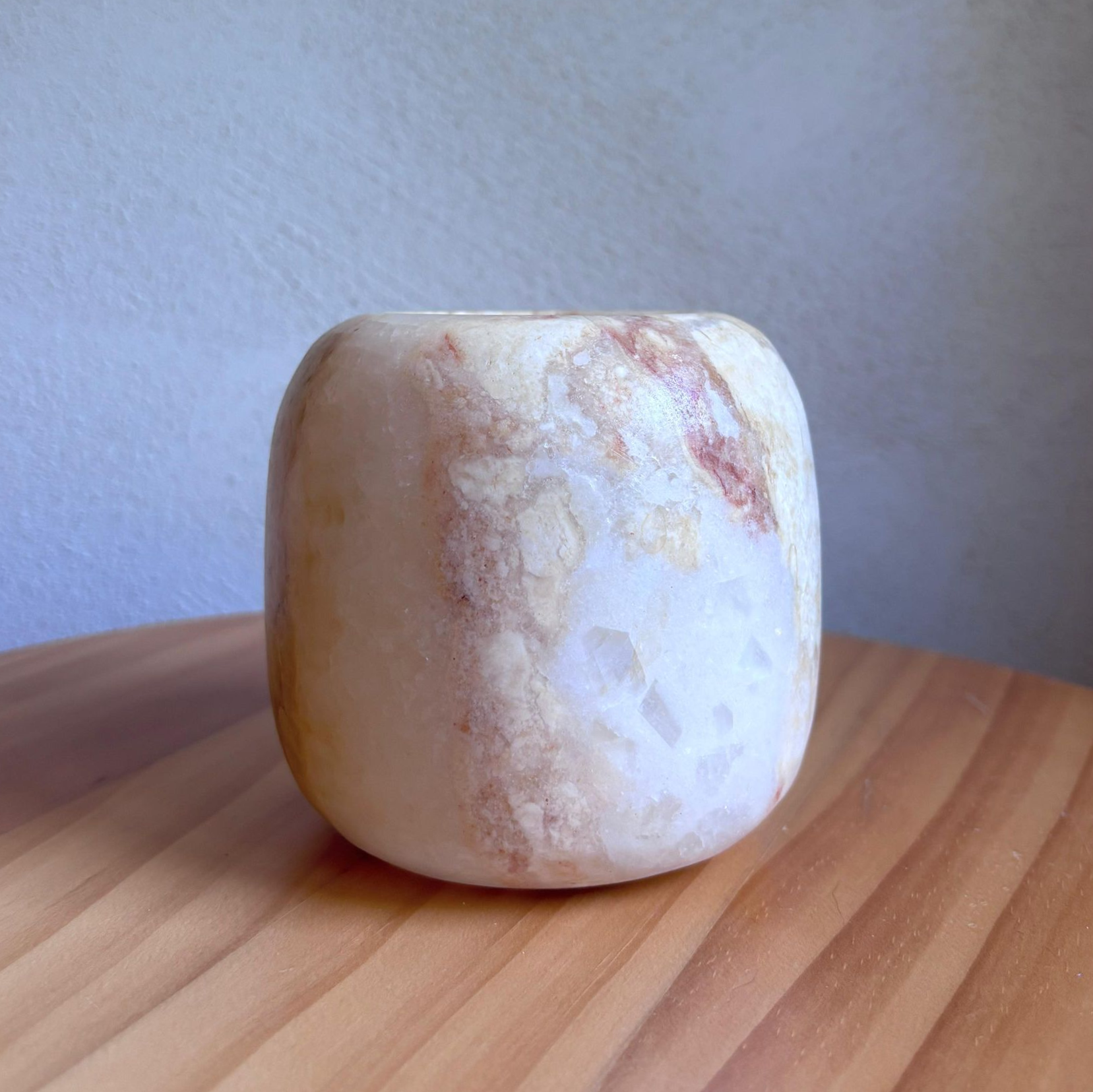 Alabaster Rond M 01 waxinelichthouder