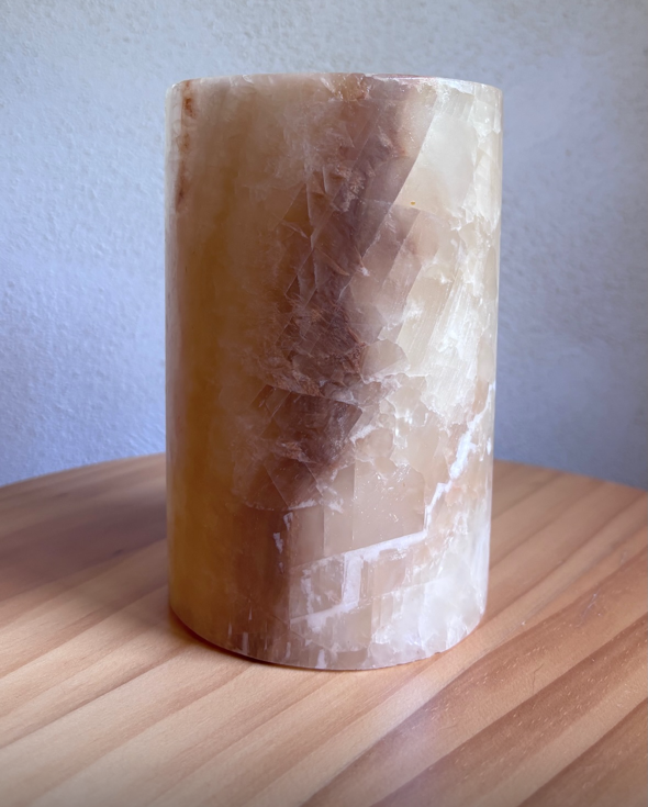 Alabaster Cilinder XL waxinelichthouder