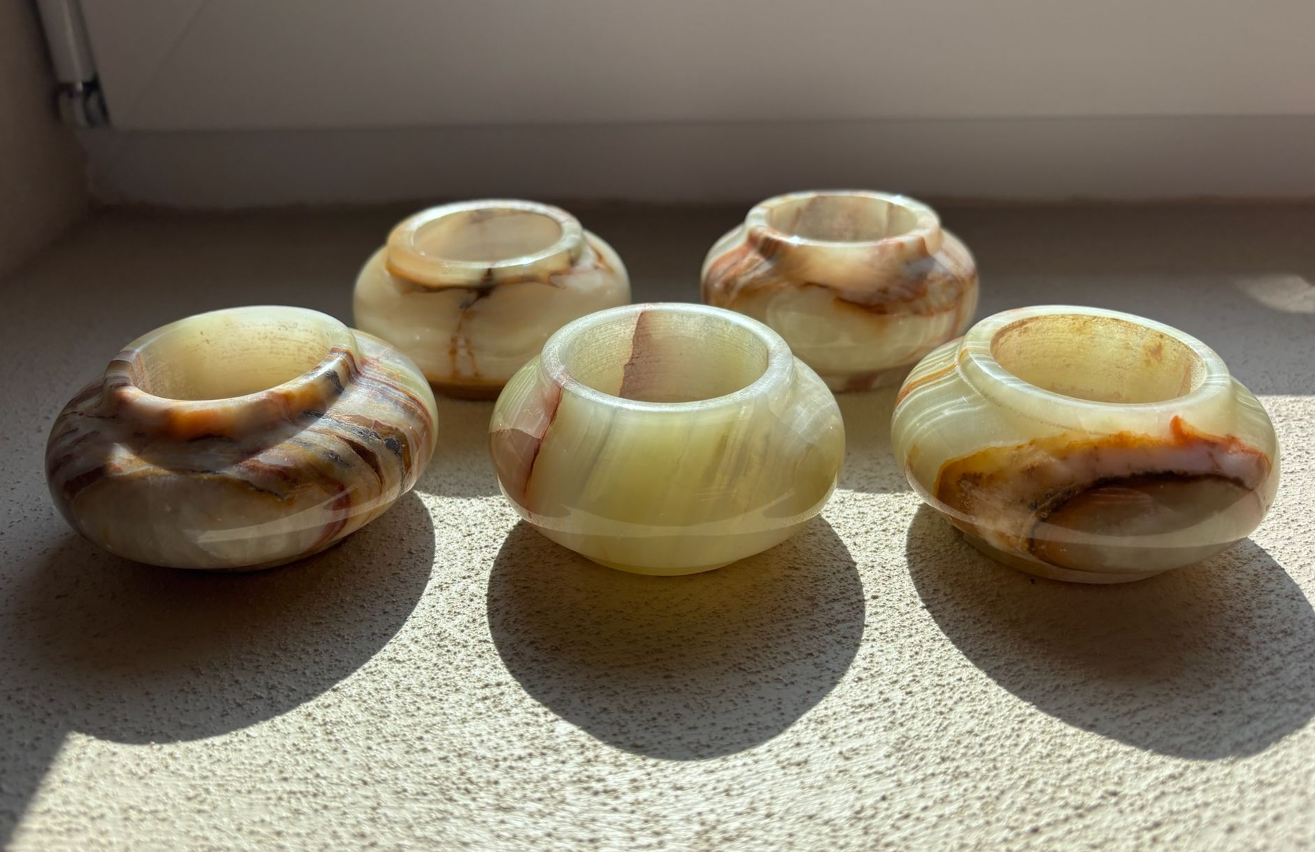 Aragoniet Waxinelichthouder – Ø 7,5 cm