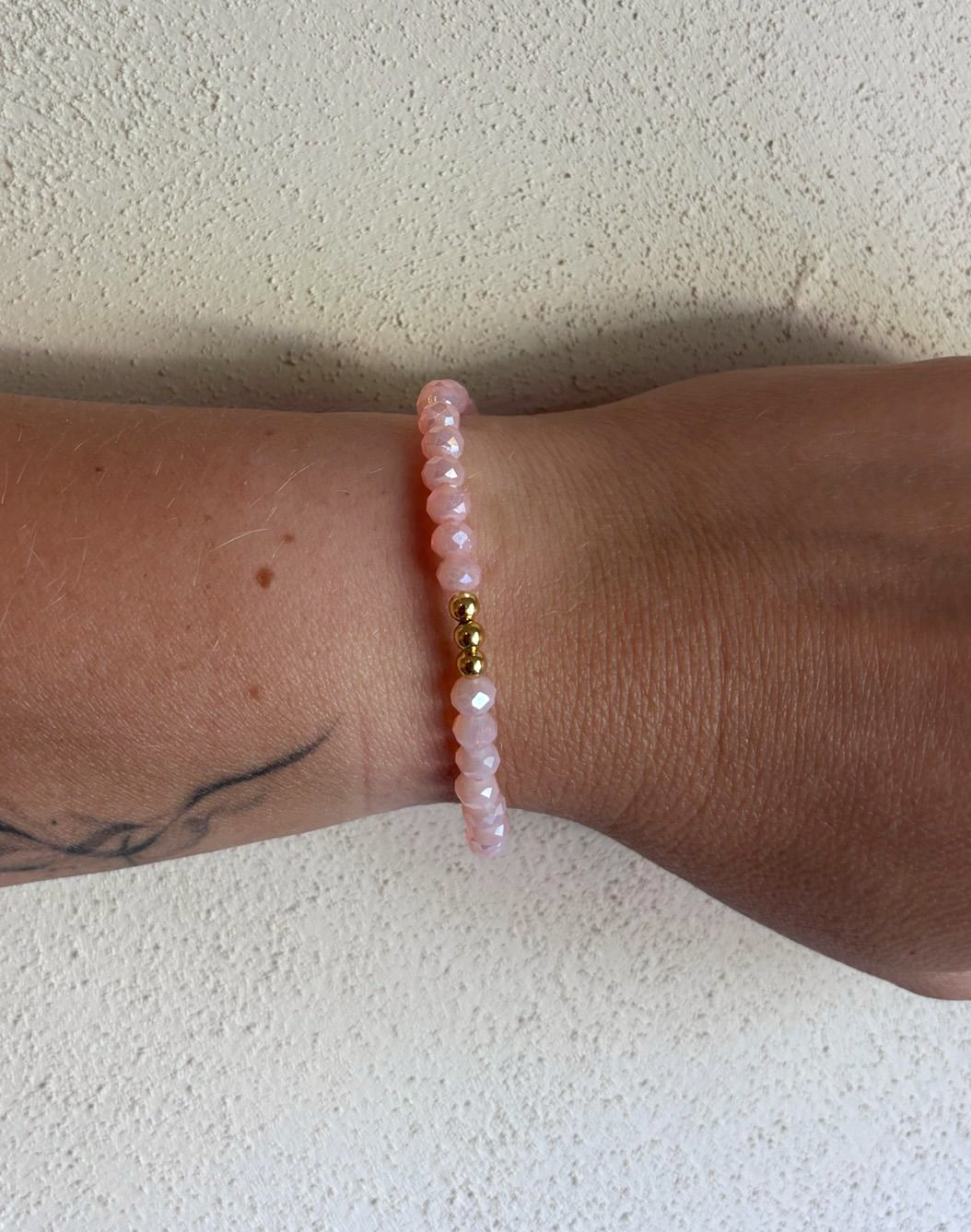 Armband facetgeslepen roze 8mm kralen