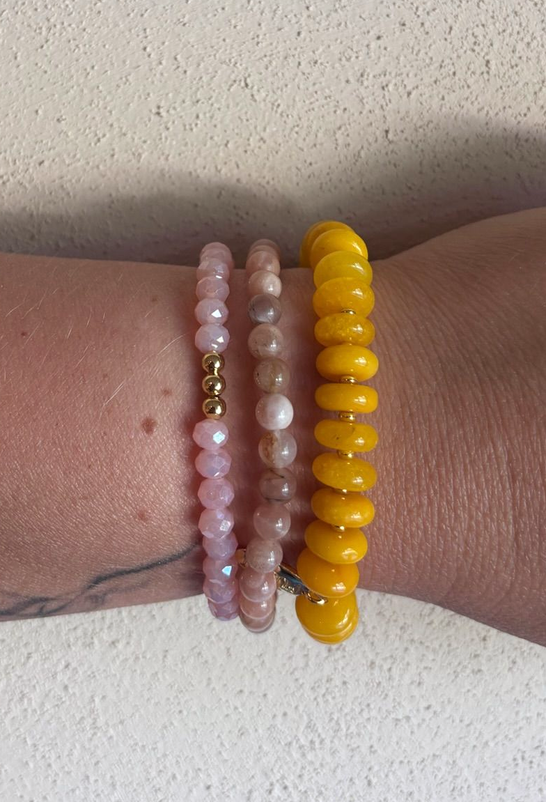 Armband facetgeslepen roze 8mm kralen