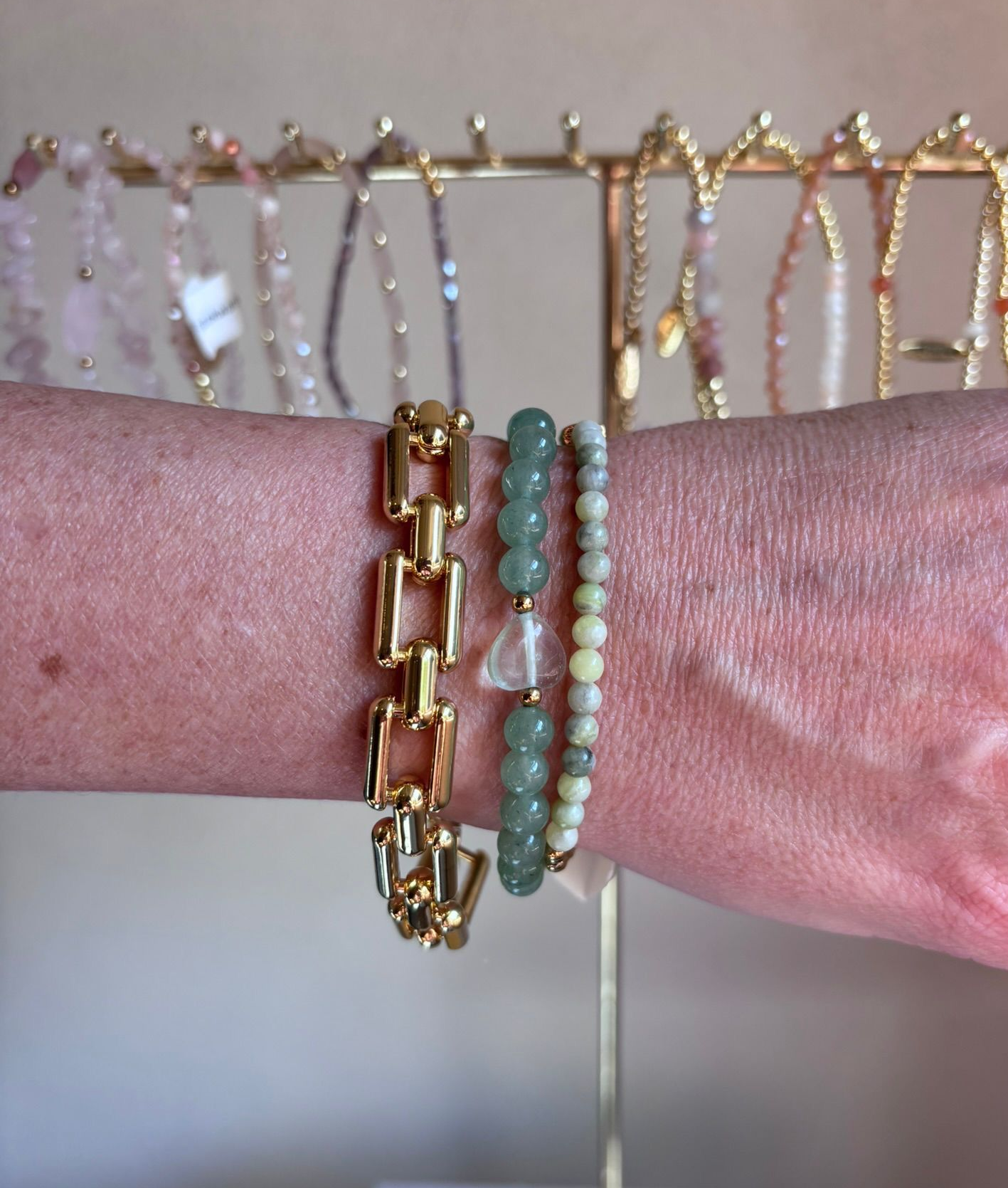 Armband jade met hartje