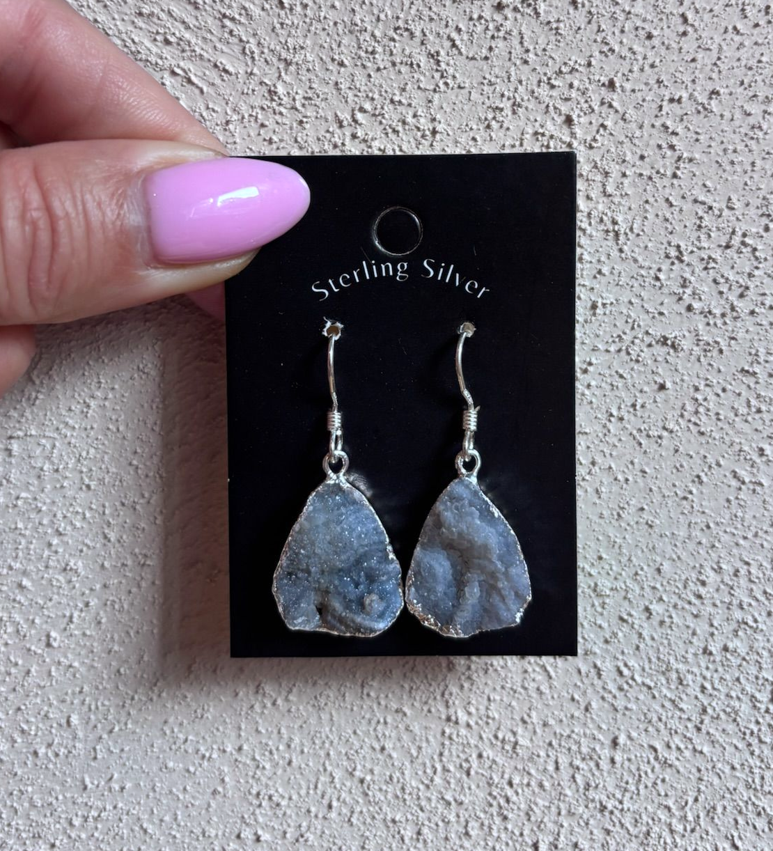 Chalcedoon oorbellen zilver