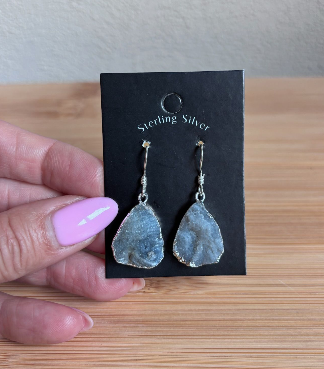 Chalcedoon oorbellen zilver