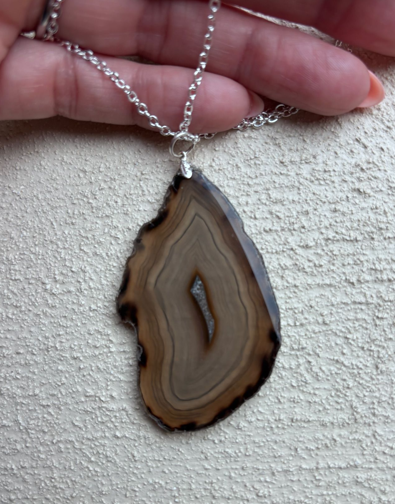 Hanger agaatschijf met ketting