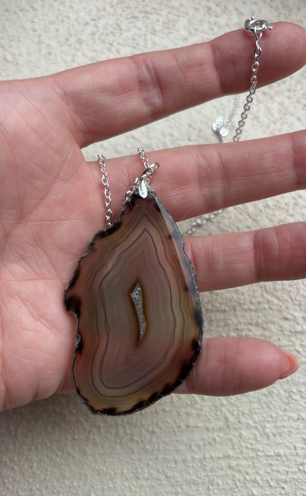 Hanger agaatschijf met ketting