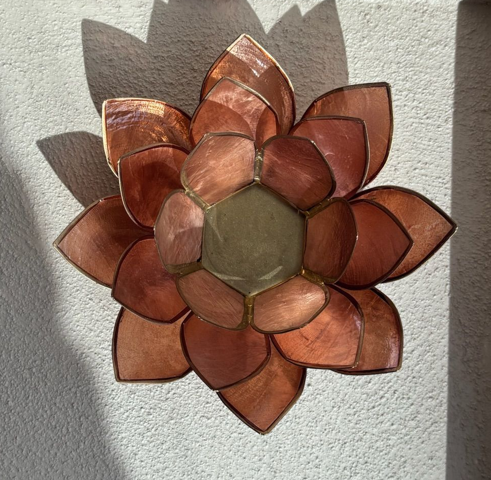 Lotus sfeerlicht smoked met gouden rand