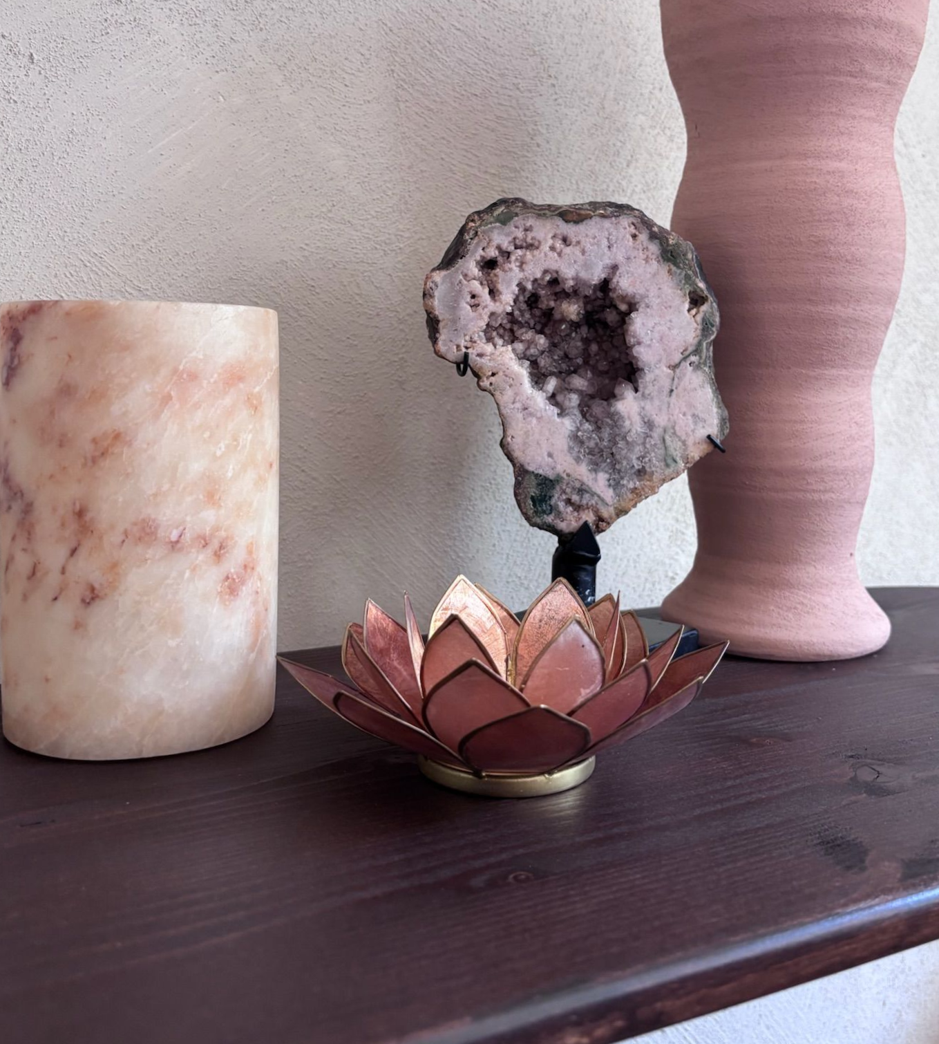 Lotus sfeerlicht smoked met gouden rand