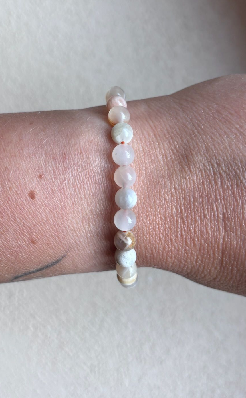 Armband maansteen multi-colour - 6mm