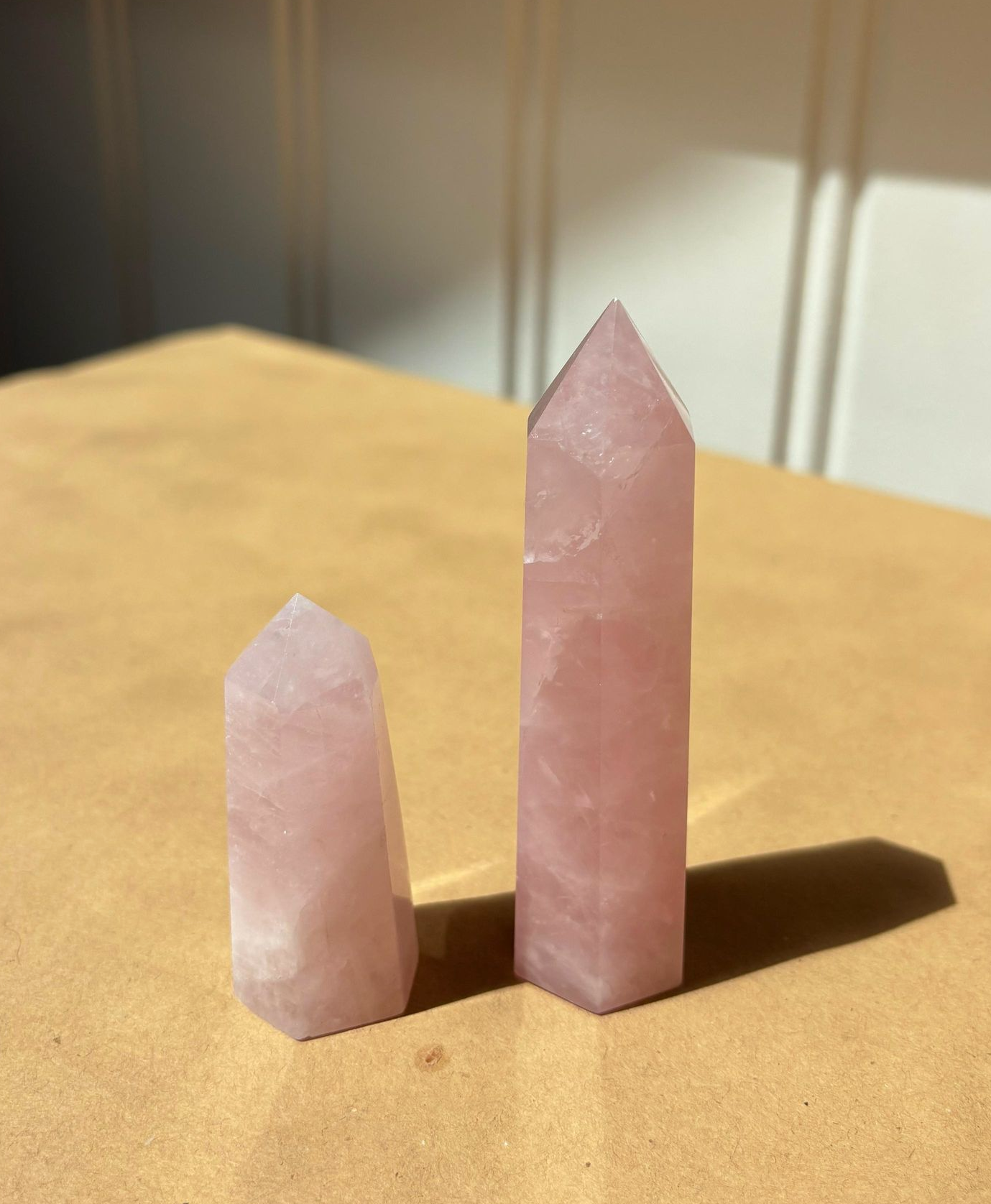 Edelsteen Punt Rozekwarts 6 cm