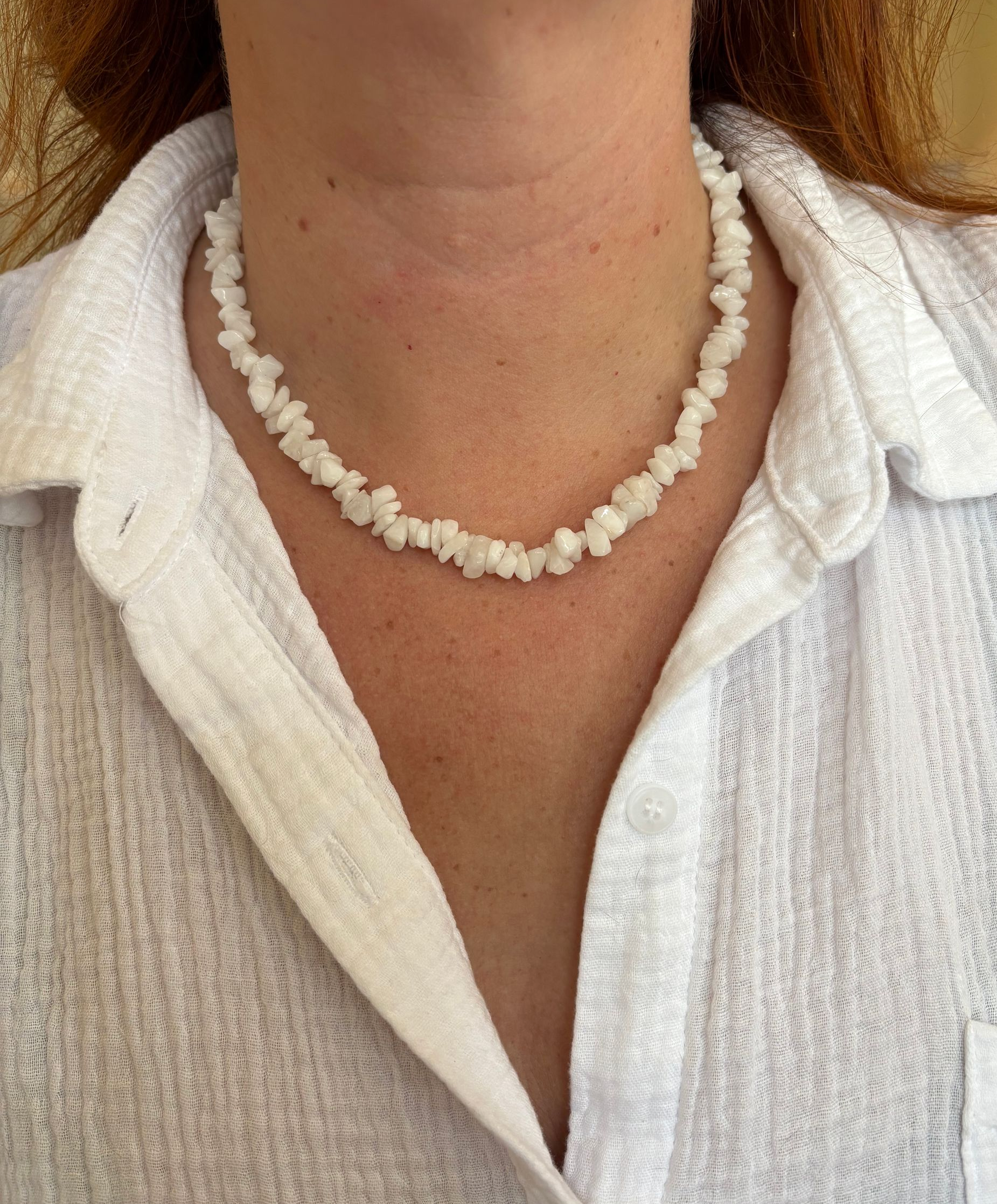 Splitketting Agaat wit