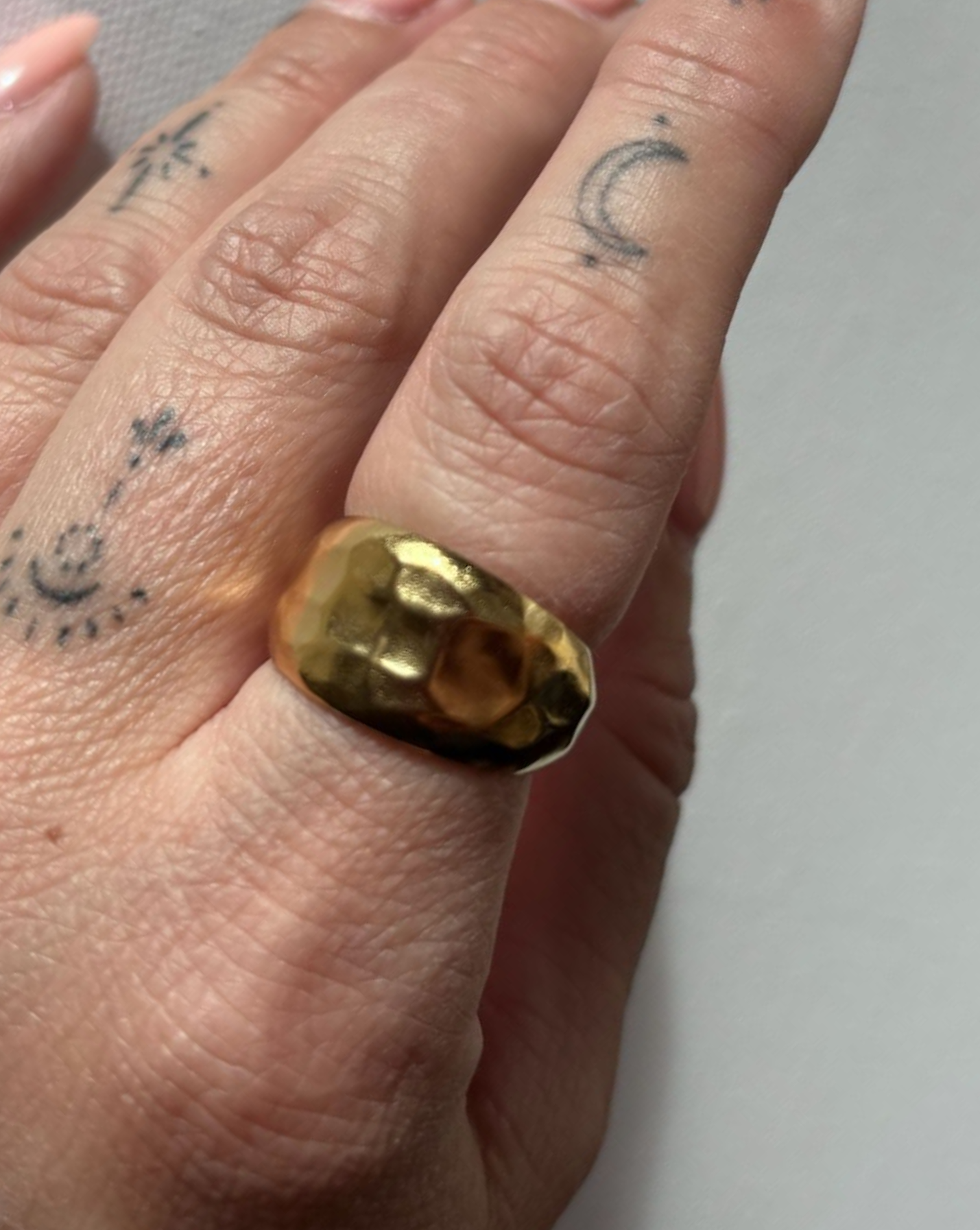 Stainless steel ring goud chunky